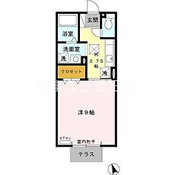グランモアロイヤル 1Kの間取図画像