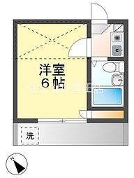 アズール丸山 1Kの間取図画像