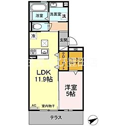 カーサフェリーチェE 1LDKの間取図画像