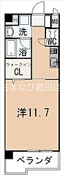リヴェール山之手 1Kの間取図画像