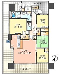 Tステージ浄水駅前ルミナリータワー 4SLDKの間取図画像
