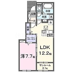 ココヴェール 1LDKの間取図画像