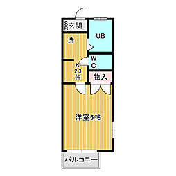 サンハイツ 1Kの間取図画像