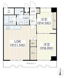 チサンマンション白川公園 2LDKの間取図画像