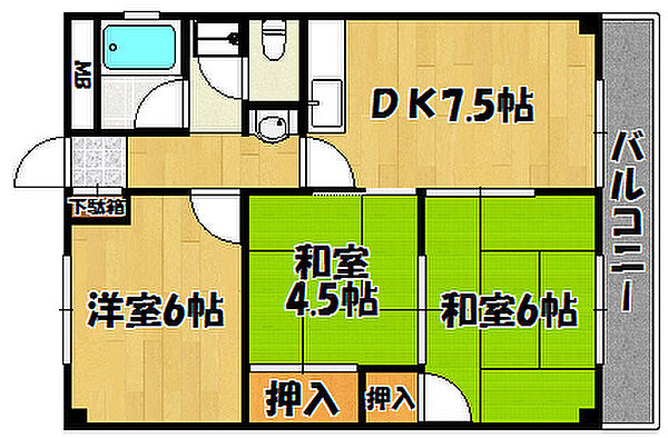 兵庫県明石市西明石南町1丁目(賃貸マンション3DK・3階・53.00㎡)の写真 その2