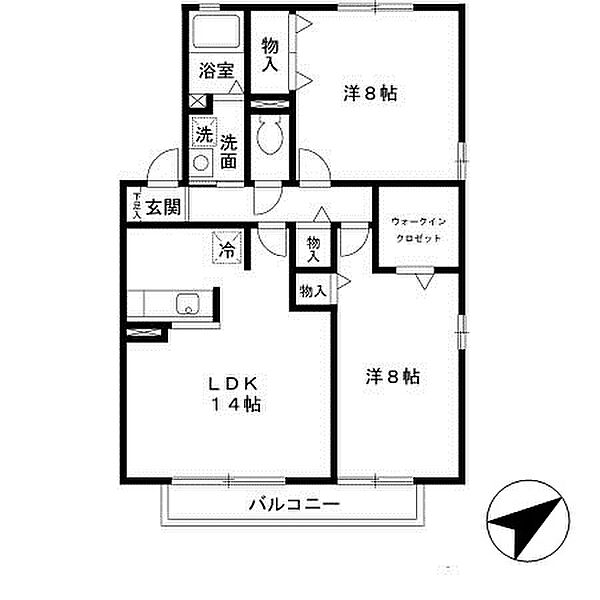 兵庫県姫路市飾磨区今在家北1丁目(賃貸アパート2LDK・1階・68.75㎡)の写真 その2