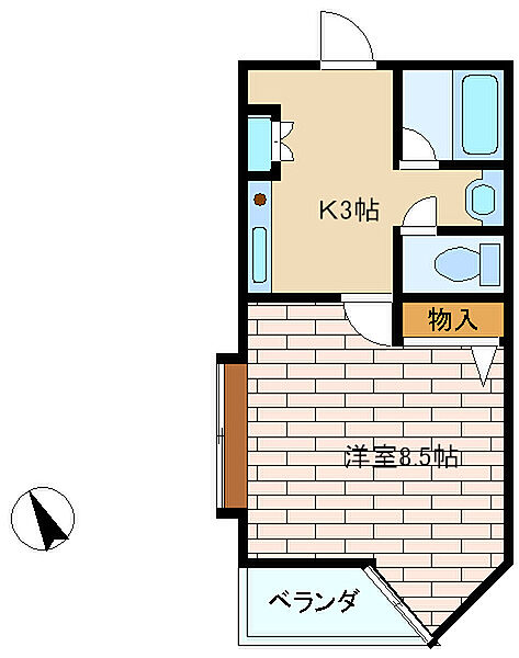兵庫県神戸市垂水区旭が丘3丁目(賃貸マンション1K・1階・24.85㎡)の写真 その2