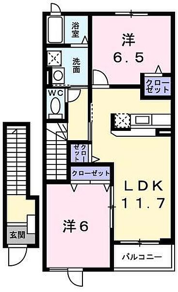 兵庫県神戸市西区玉津町丸塚(賃貸アパート2LDK・2階・58.86㎡)の写真 その2