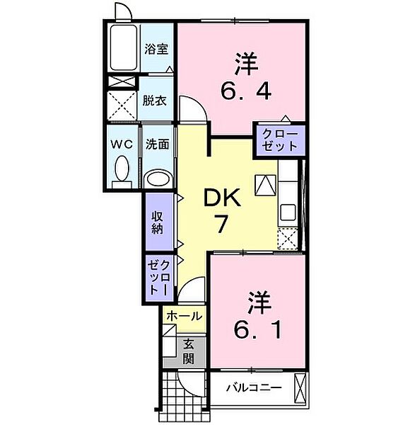 兵庫県明石市大久保町西島(賃貸アパート2DK・1階・46.49㎡)の写真 その2