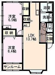デュアルハウス 2LDKの間取図画像