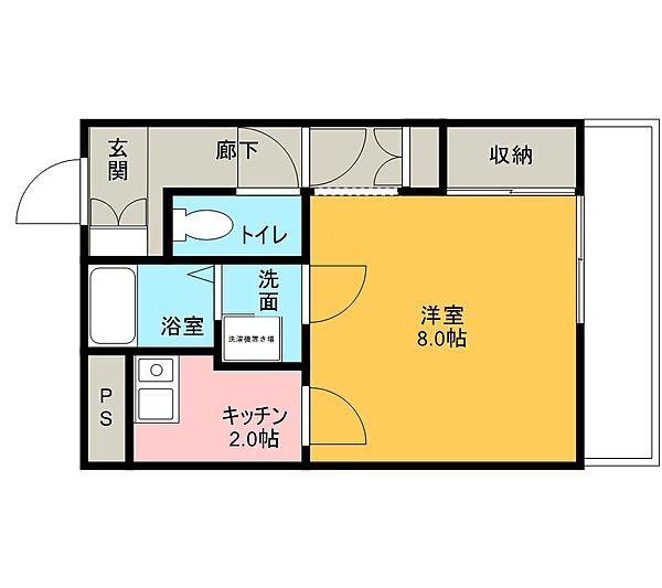 ウイングカナザワ1 308号室｜石川県金沢市西泉6丁目(賃貸マンション1K・3階・29.35㎡)の写真 その2