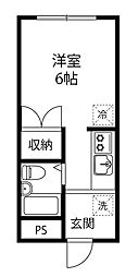 ジュリエッタ 1Kの間取図画像