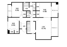 グランフォルム泉野 3LDKの間取図画像