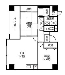 ウィルシャー高尾台 2LDKの間取図画像