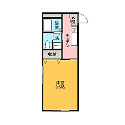 ボヌール・K 1Kの間取図画像