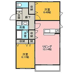 ガーデン華 2LDKの間取図画像