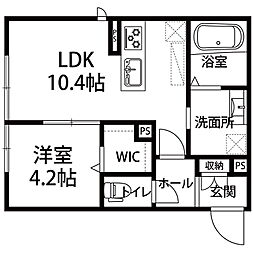 ブルームテラス 1LDKの間取図画像
