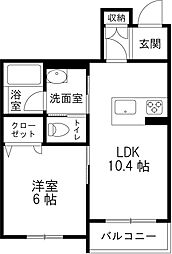 グレースカノア西泉 1LDKの間取図画像