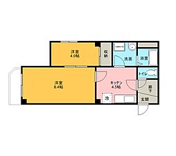 アコスハイム 2Kの間取図画像