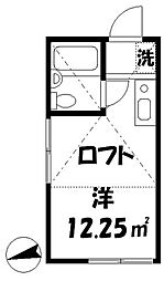 ラサ国分寺B ワンルームの間取図画像