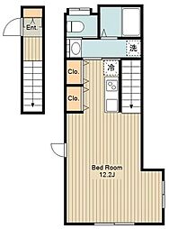 藤ハウス 1Kの間取図画像