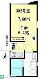 Celeste KOGANE 1Kの間取図画像