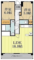 メゾングローリー 2LDKの間取図画像