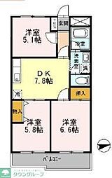 清水マンション 3DKの間取図画像