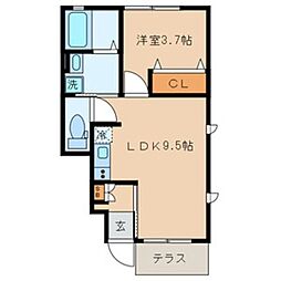 フェリオひばりが丘2 1LDKの間取図画像