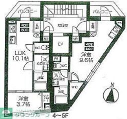 国分寺市南町2丁目マンション ワンルームの間取図画像