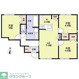 プレステージヴィラ 3LDKの間取図画像