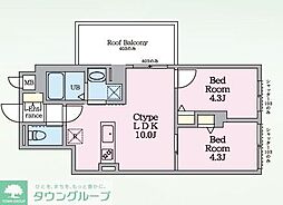 エルファーロ三鷹 2LDKの間取図画像