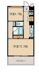 Kエリタージュ ワンルームの間取図画像