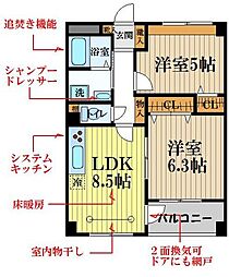 フォレスト壱番館 2LDKの間取図画像