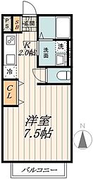 アヴニール関町東1 1Kの間取図画像