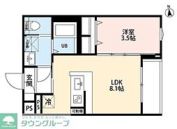 robot home 鷹の台 1LDKの間取図画像