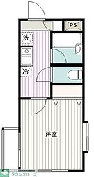 プルミエール美園 1Kの間取図画像