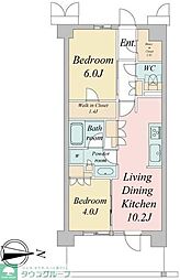 武蔵野市境2丁目マンション 2LDKの間取図画像