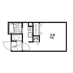 JR中央線 三鷹駅 徒歩7分の賃貸マンション 1階ワンルームの間取り