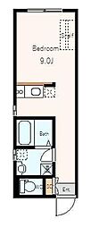 JR総武線 吉祥寺駅 徒歩9分の賃貸マンション 2階1Kの間取り