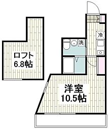 京急本線 屏風浦駅 徒歩8分の賃貸アパート 2階1Kの間取り