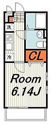 リブリ-bonheur 1Kの間取図画像