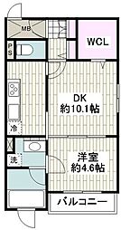 ジィクシア湘南山手 1LDKの間取図画像