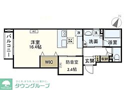ポルテ いちか ワンルームの間取図画像