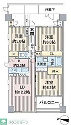 ヴィルヌーブ東戸塚プレジール 3LDKの間取図画像