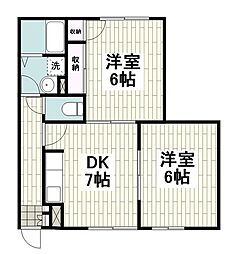 フォレスト西が岡 2DKの間取図画像