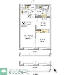 KNOCKSゆめが丘 2LDKの間取図画像