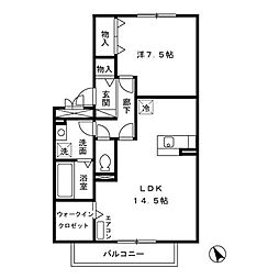 スワロウテイル・ガーデンA 1LDKの間取図画像