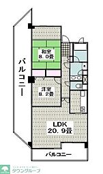 ライオンズヒルズ鎌倉山 2LDKの間取図画像
