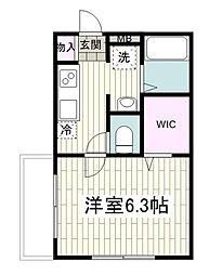 イーストアヴェニュー片瀬 1Kの間取図画像
